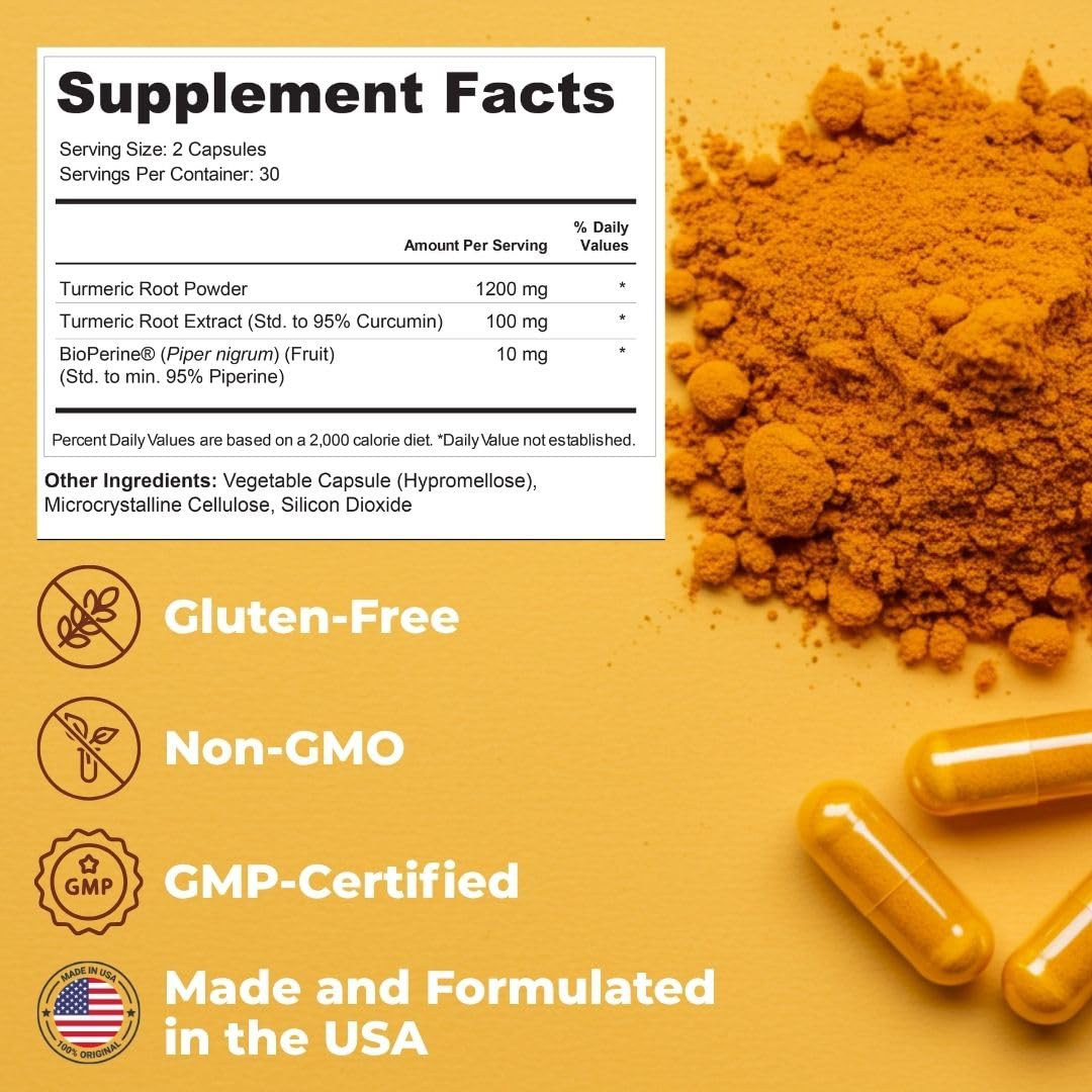VITAL NUTRITIVE Turmeric Curcumin 655mg product packaging
