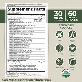Vital Planet Organic Flora Probiotics for Women 30 Capsules side view