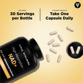 Vital Vitamins NAD+ Supplement 500mg in a lifestyle setting