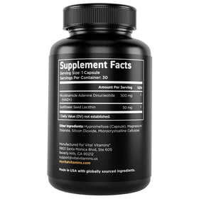 Vital Vitamins NAD+ Supplement 500mg packaging