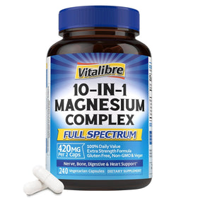 Vitalibre 10 in 1 Magnesium Complex 240 capsules front view
