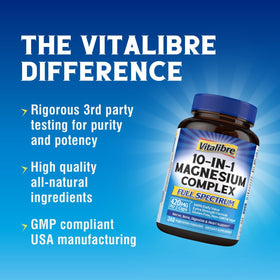 Vitalibre 10 in 1 Magnesium Complex with a measuring spoon