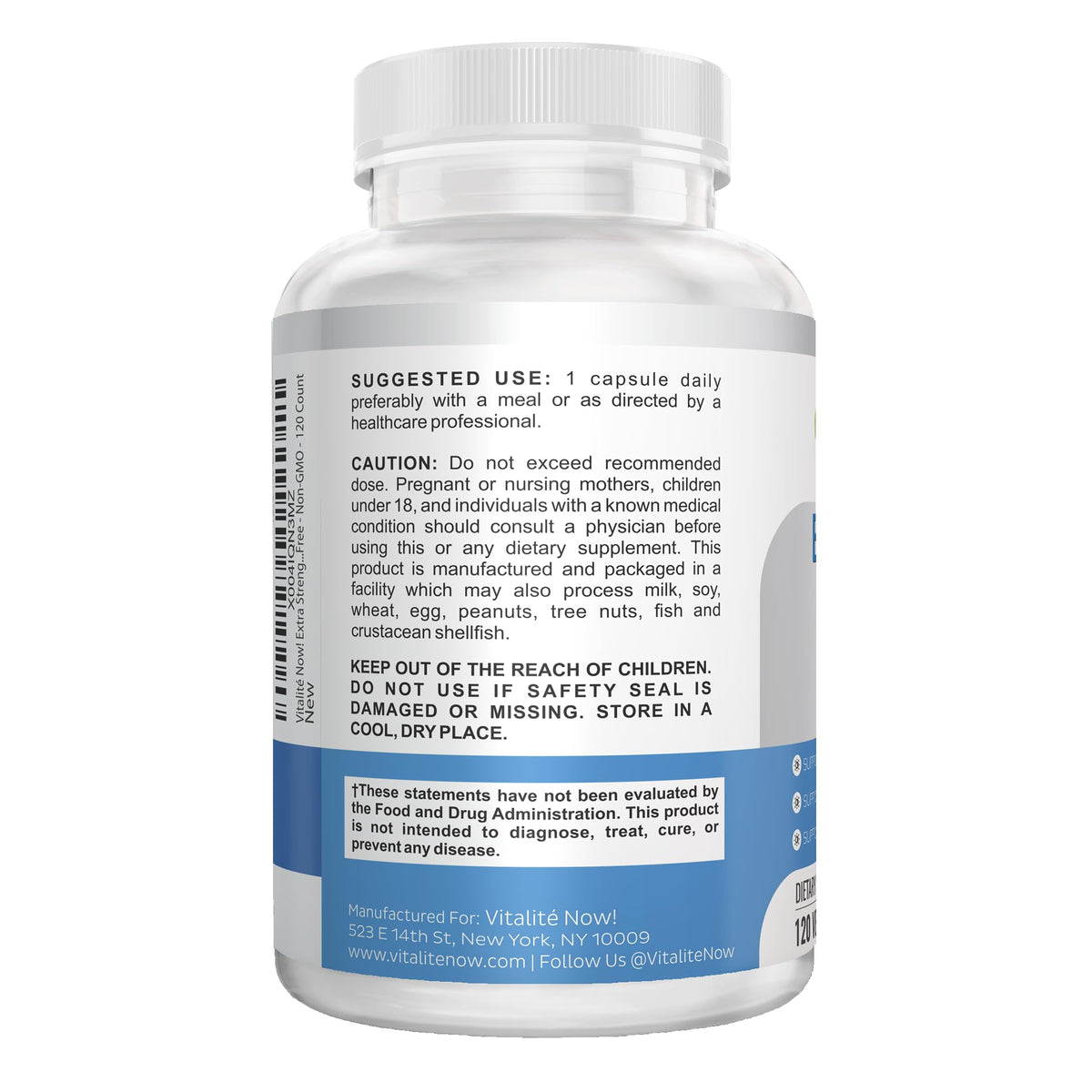 Vitalité Now! Mullein Capsules 120 count packaging
