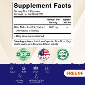 Vitamatic Bitter Melon capsules showing bottle label
