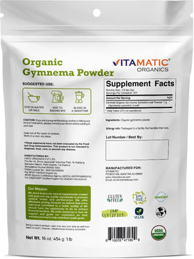 Vitamatic Organic Gymnema Leaf Powder fine texture close-up