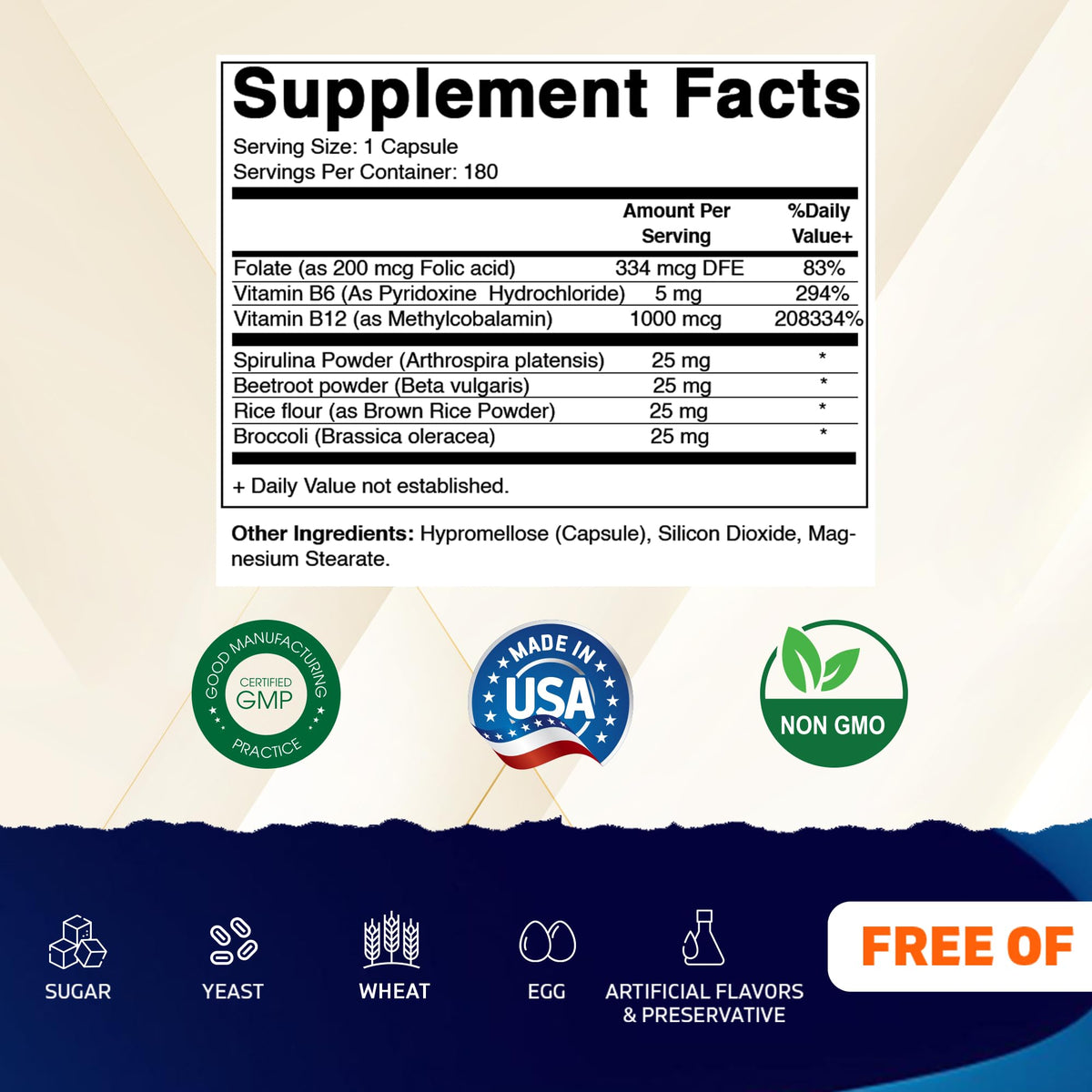 Vitamatic Vegan B12 1000 mcg bottle side view