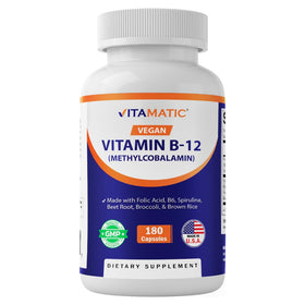 Vitamatic Vegan B12 1000 mcg capsules front view