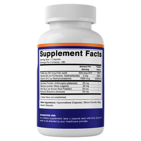 Vitamatic Vegan B12 1000 mcg capsules with a glass of water