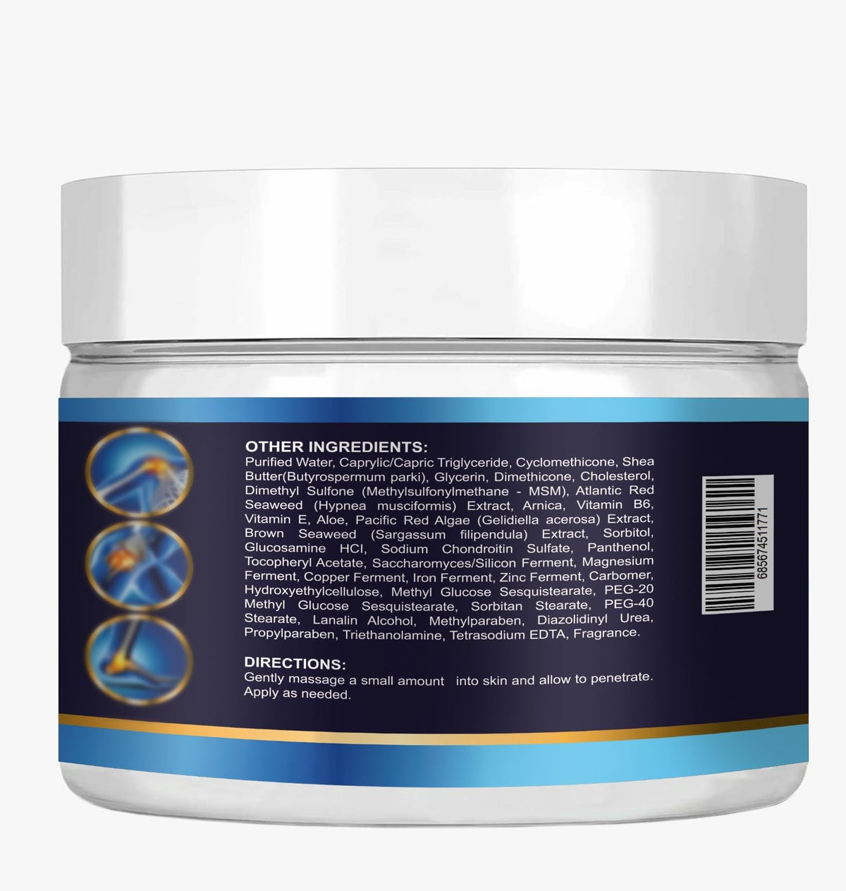 VITAMISAN Organic Glucosamine & Chondroitin Cream side view