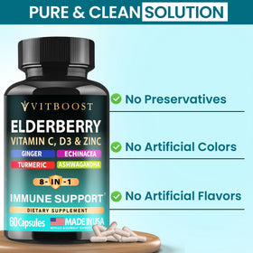 VITBOOST Elderberry Supplement with measuring spoon