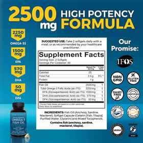 Viva Naturals Omega 3 Fish Oil bottle side view