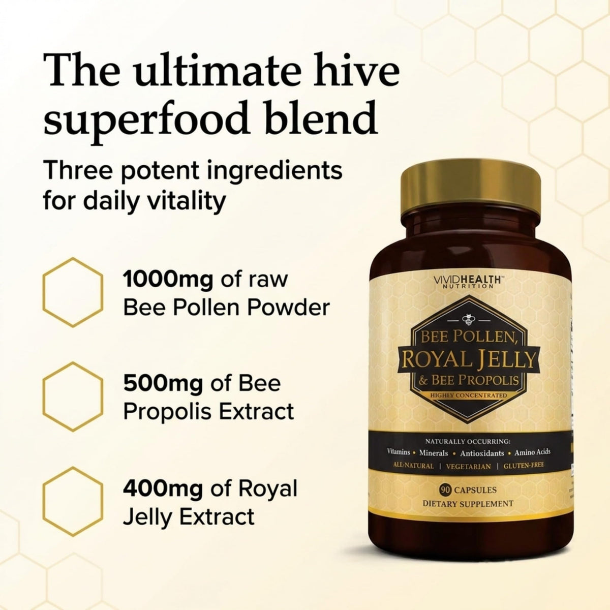 Vivid Health Nutrition Royal Jelly supplement packaging