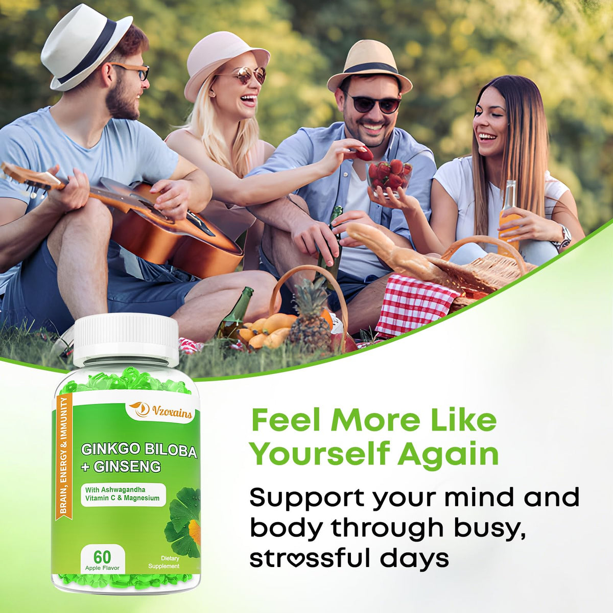 VZOXAINS Ginkgo Biloba Gummies 240mg ingredients list