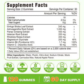 VZOXAINS Ginkgo Biloba Gummies 240mg on a wooden table