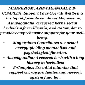 Wave Drops Magnesium, Ashwagandha & B-Complex Liquid Drops ingredients list
