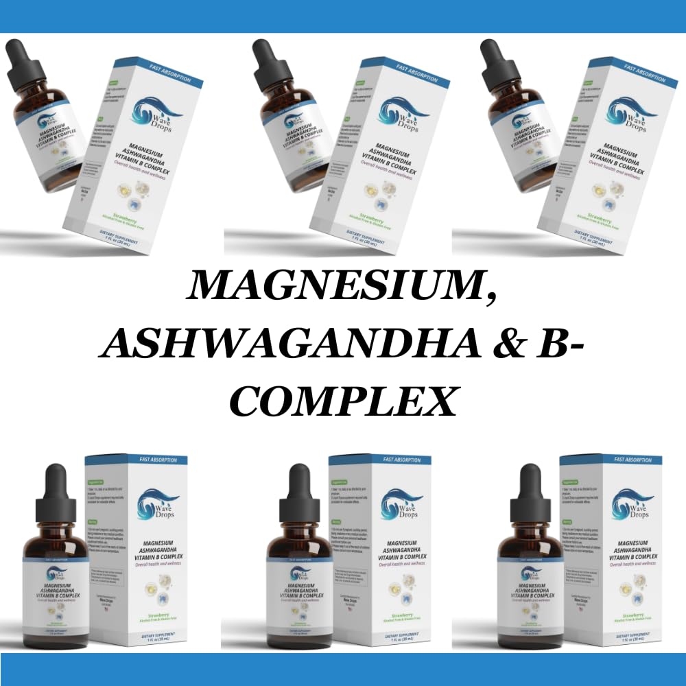 Wave Drops Magnesium, Ashwagandha & B-Complex Liquid Drops lifestyle setting