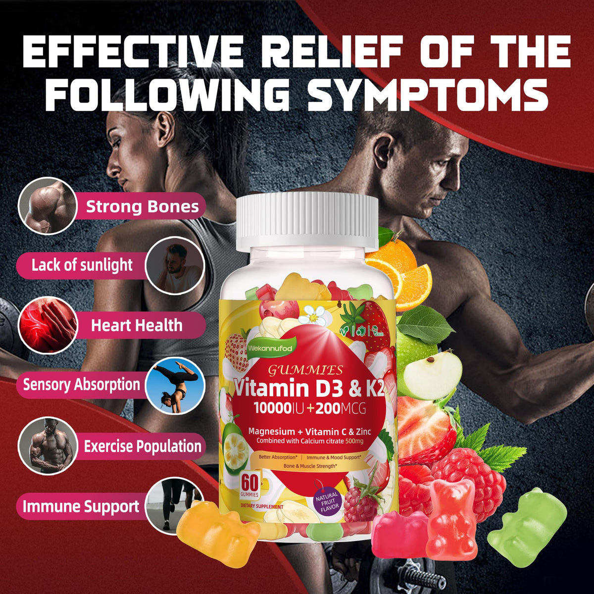 Wekannufod Vitamin D3 K2 Gummies ingredients list