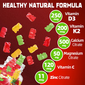 Wekannufod Vitamin D3 K2 Gummies two gummies on a table