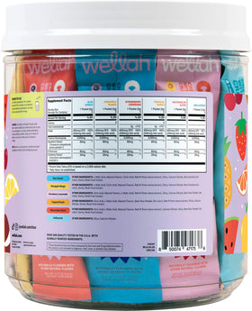 Wellah Creatine stick pack showing blue hawaii flavour