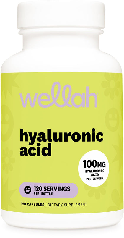 Wellah Hyaluronic Acid Supplement 100mg bottle front view