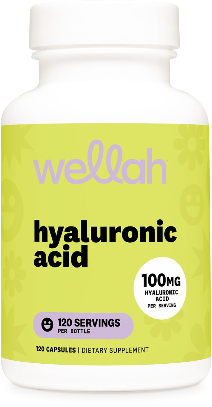 Wellah Hyaluronic Acid Supplement 100mg bottle front view