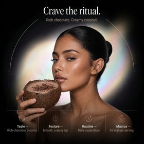 Wellneum Mushroom Cacao Organic Powder back view with nutritional information