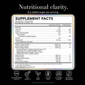 Wellneum Mushroom Cacao Organic Powder serving suggestion with milk alternative