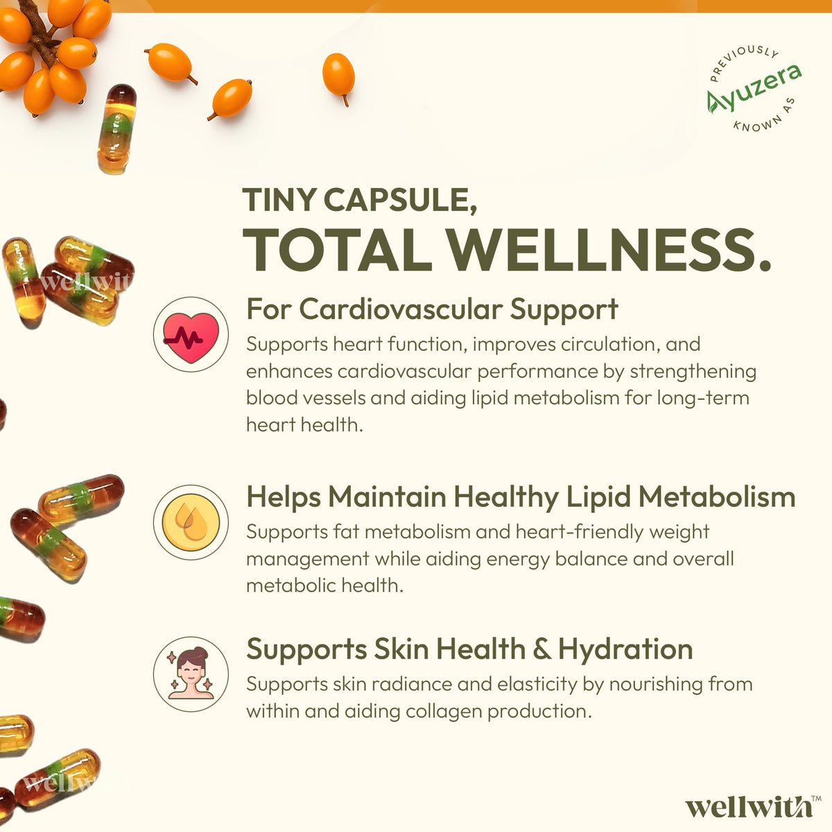 Wellwith Sea Buckthorn Berry Oil 30 softgels packaging