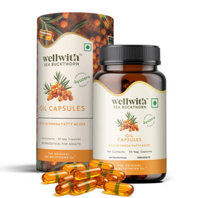Wellwith Sea Buckthorn Berry Oil 500mg softgels front view