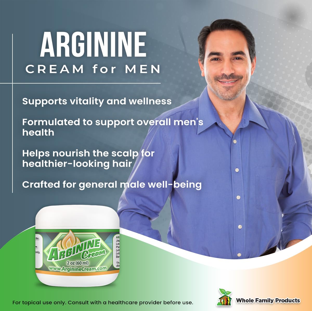 Whole Family Products Arginine Cream 2 oz back view