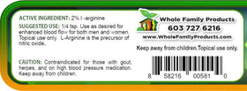 Whole Family Products Arginine Cream 2 oz side view
