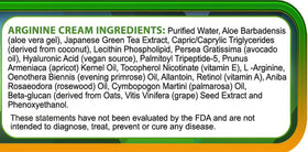 Whole Family Products Arginine Cream 2 oz with application instructions