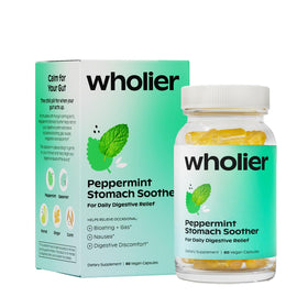 wholier Peppermint Stomach Soother 60 capsules front view