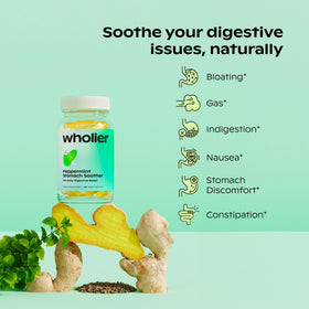 wholier Peppermint Stomach Soother bottle with label