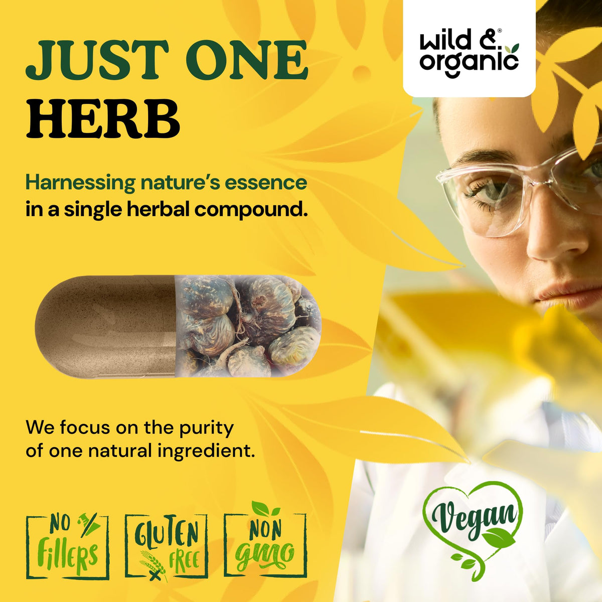 Wild & Organic Black Maca Capsules 500 mg close-up of capsules