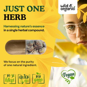 Wild & Organic Black Maca Capsules 500 mg close-up of capsules