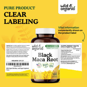 Wild & Organic Black Maca Capsules 500 mg nutritional information