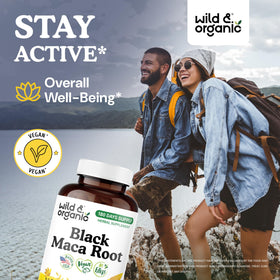Wild & Organic Black Maca Capsules 500 mg side view