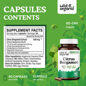 Wild & Organic Citrus Bergamot Capsules close-up of capsules