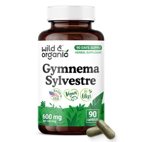 Wild & Organic Gymnema Capsules 600 mg bottle front view