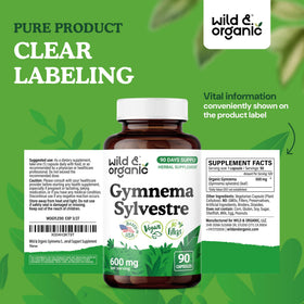 Wild & Organic Gymnema Capsules 600 mg packaging details