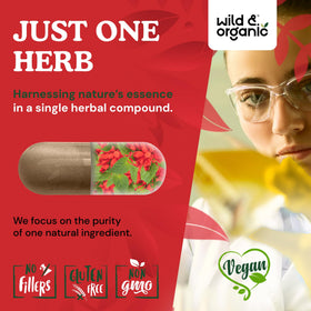 Wild & Organic Red Sage Capsules with measuring spoon