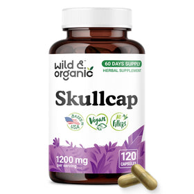 Wild & Organic Skullcap Capsules 1200 mg bottle front view