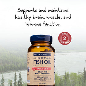 Wiley's Finest Peak DHA fish oil bottle side view