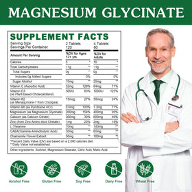 WOGORGT Magnesium Glycinate 400mg tablets side view
