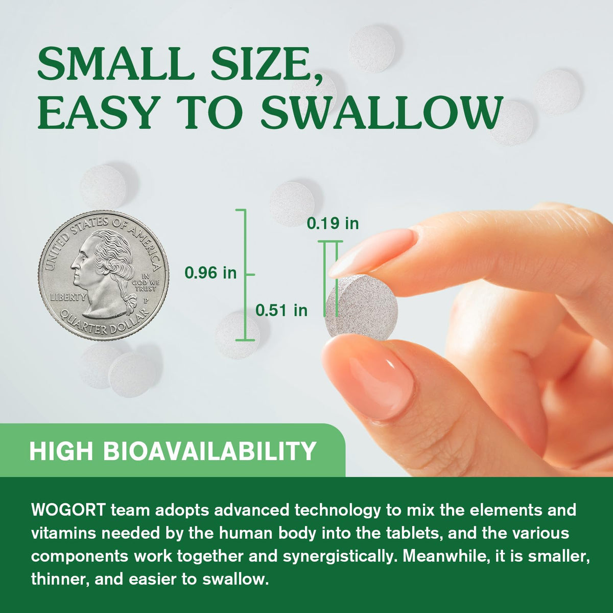 WOGORGT Magnesium Glycinate tablets with ingredients