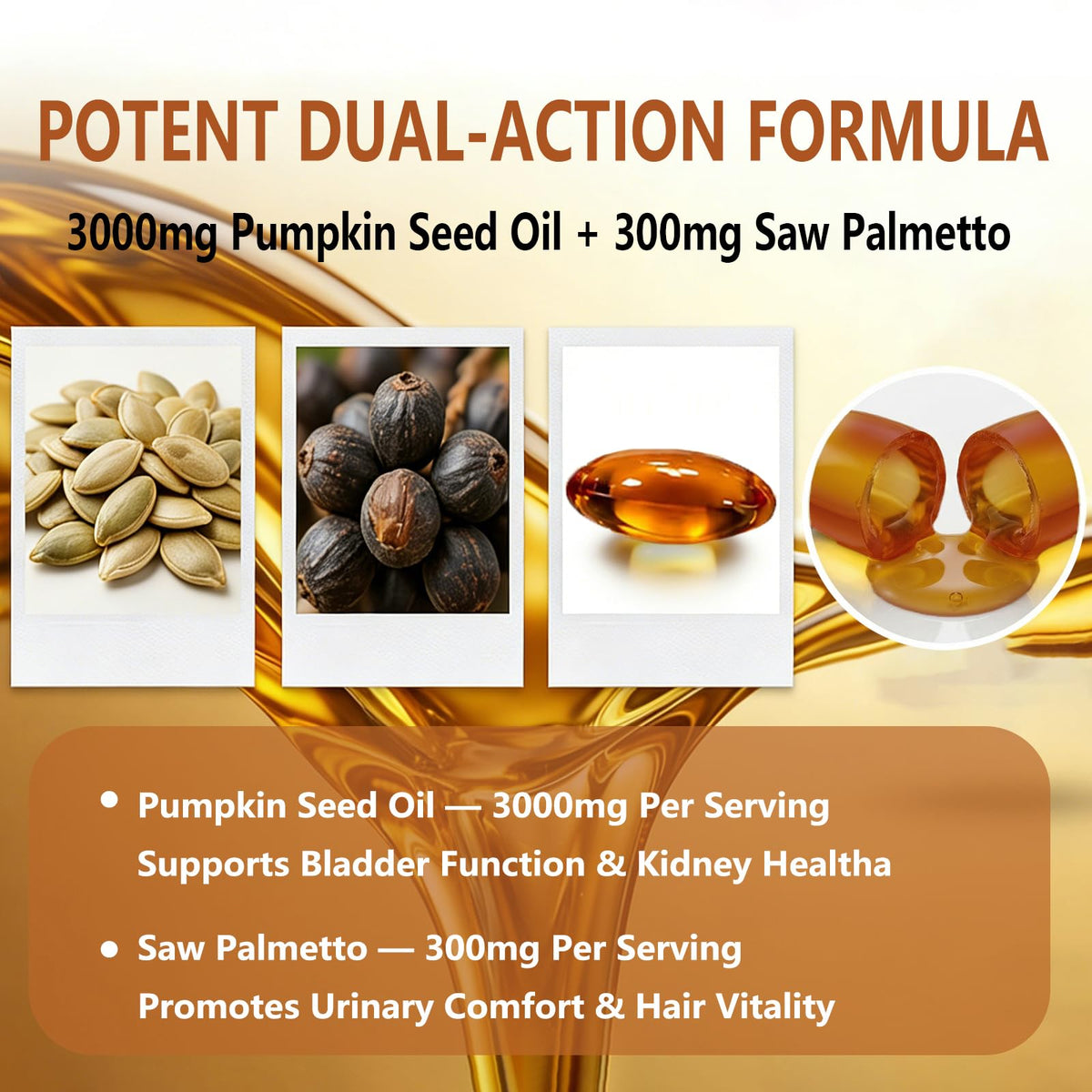 wuliao Pumpkin Seed Oil Softgels 3000mg with meal