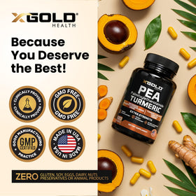 X Gold Health Pea Palmitoylethanolamide + Turmeric Curcumin capsule ingredients list
