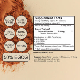 Xalya Green Tea Extract Powder in a cup of hot water