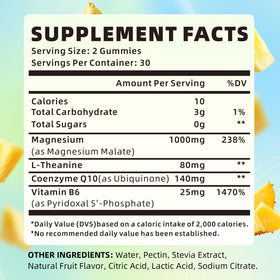 XIAAN Magnesium Malate Gummies pineapple flavour close-up